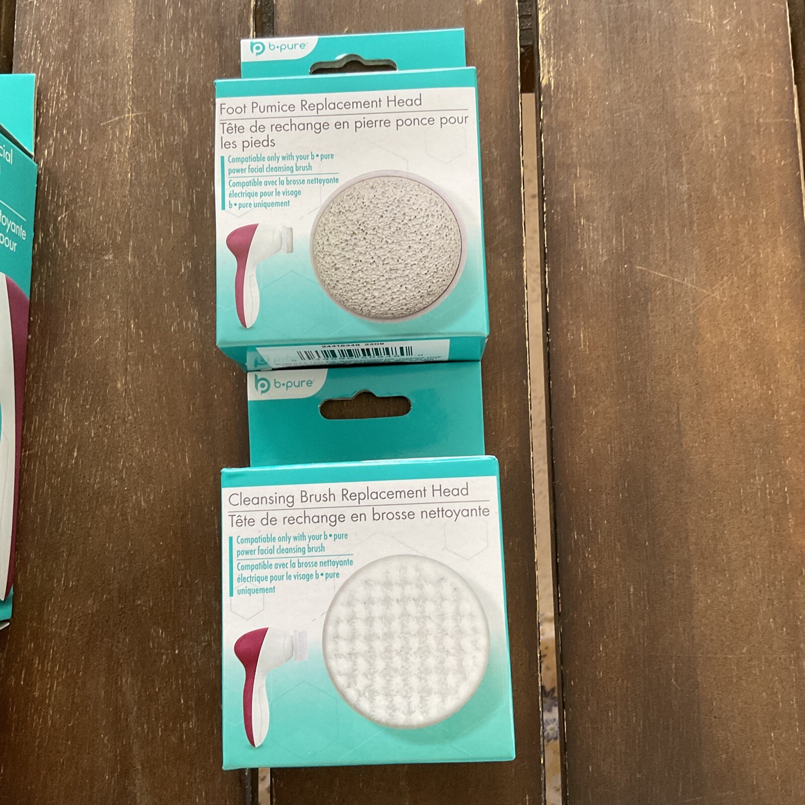 b·pure Power Facial Cleansing Brush and Replacement Brush and Foot Pumice Heads