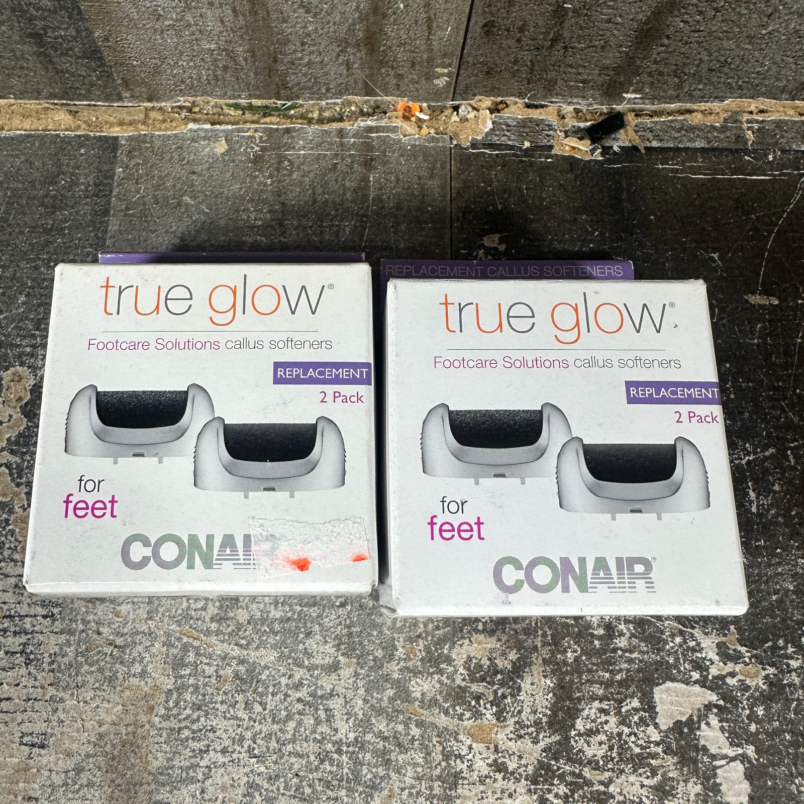 2 CONAIR TRUE GLOW Replacement Callus Softeners For Feet – 2 Pack (4 in Total)