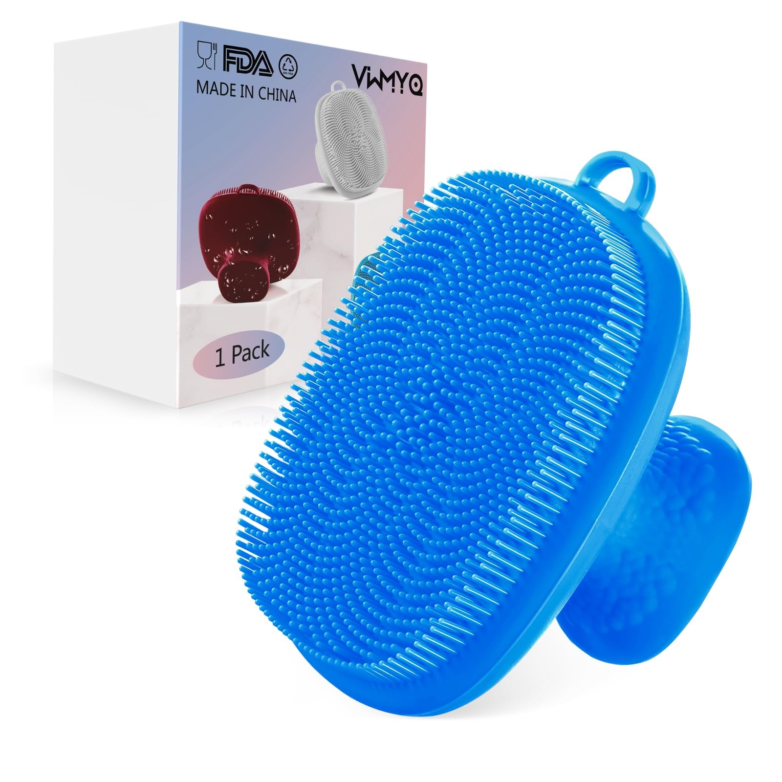 Silicone Face Scrubber for Men Facial Cleansing Brush Brush, Blue
