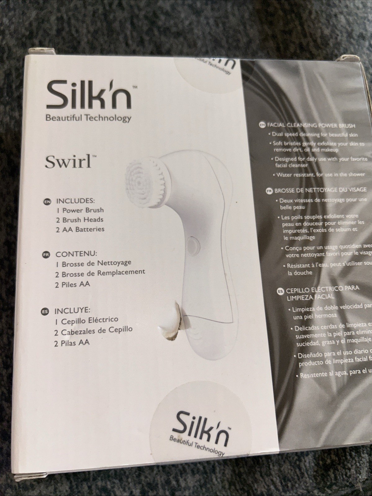 Silk’n Swirl Facial Cleansing Power Brush Dual Speed White – New & Sealed