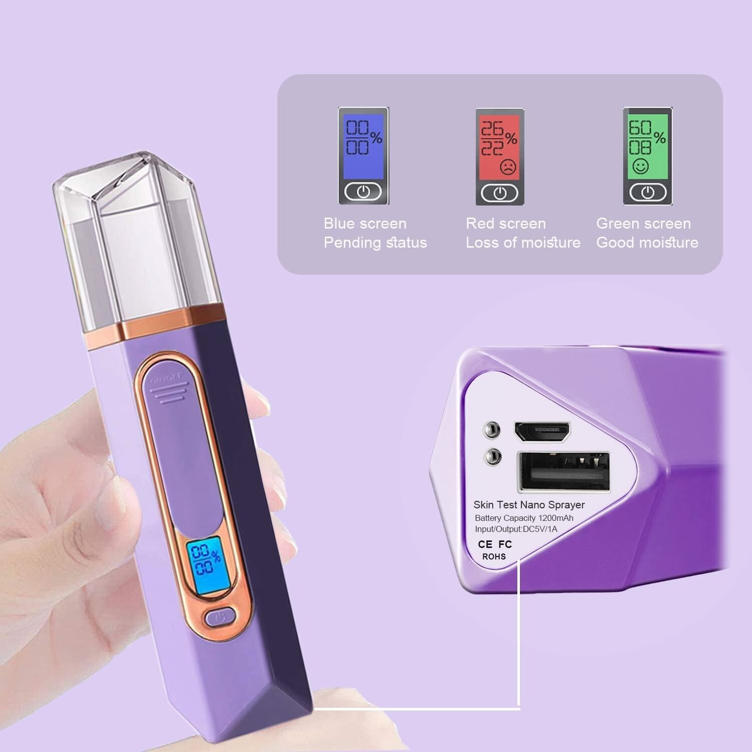 FATUXZ Nano Mist Sprayer, Moisturizing Nano Facial Mister, Portable Face Humidif