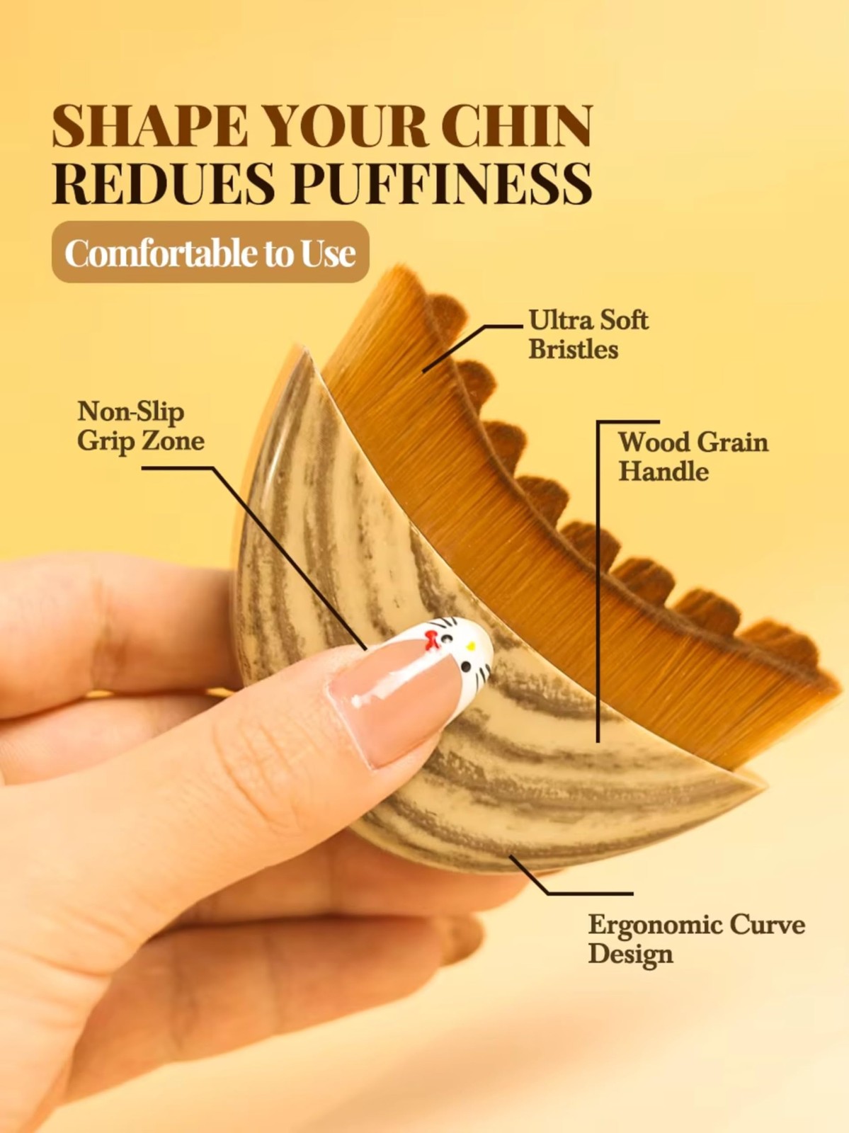 Lymphatic Drainage Face Brush for Facial Sculpting & Cleansing – Soft Brown