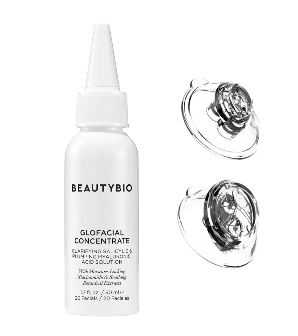 BeautyBio GloFacial Concentrate Solution 1.7 oz & 2 Treatment Tips NEW