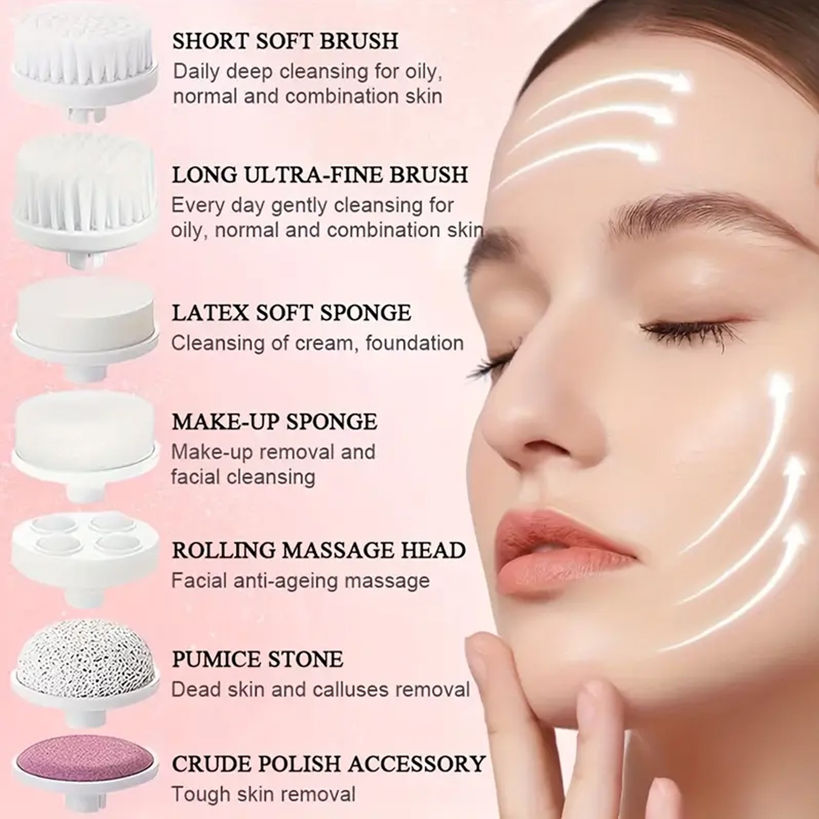 7-in-1 Electric Facial Cleansing Brush-Deep Clean & Exfoliate for All Skin Types