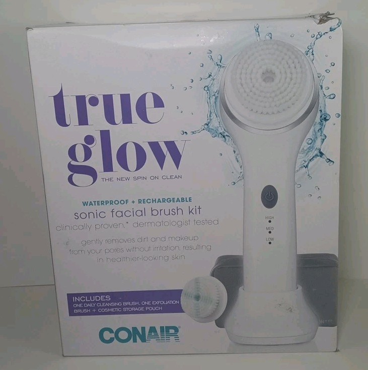Conair True Glow Facial Cleansing Brush White: Unboxed But Never Used- Open- Box