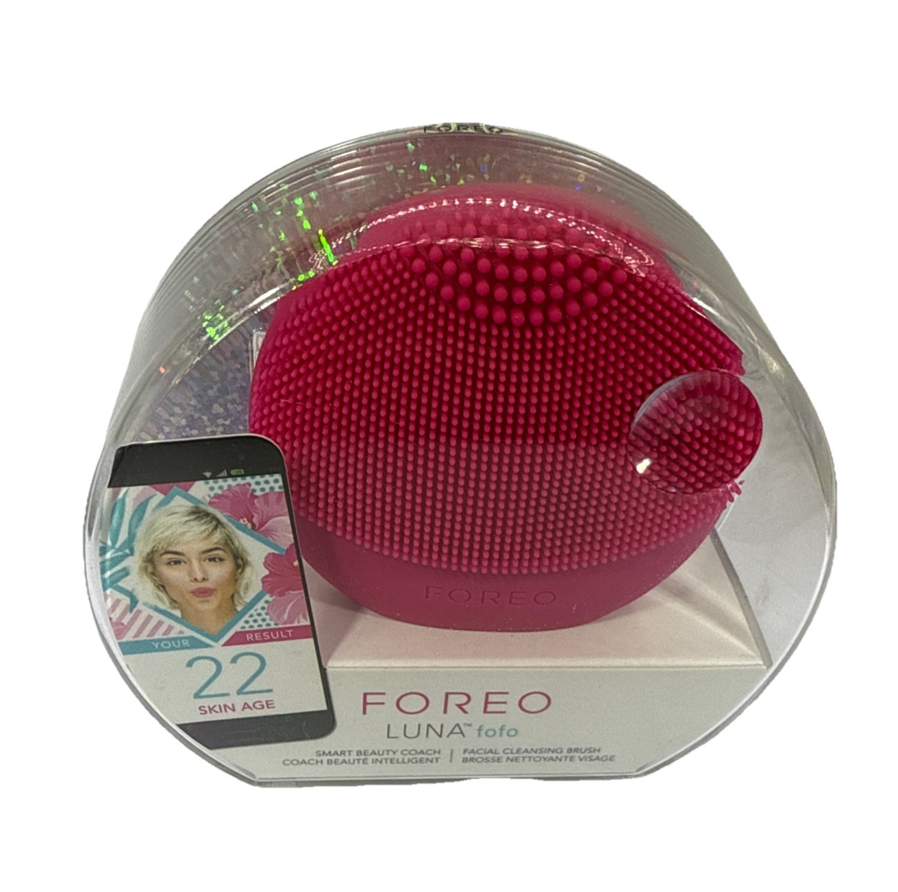 FOREO Luna Fofo Smart Facial Cleansing Brush – Silicone Pink Fuchsia – New