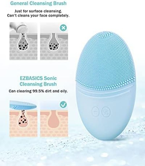 Portable Waterproof Sonic Face Brush – Gentle Exfoliation & Massage for All Skin