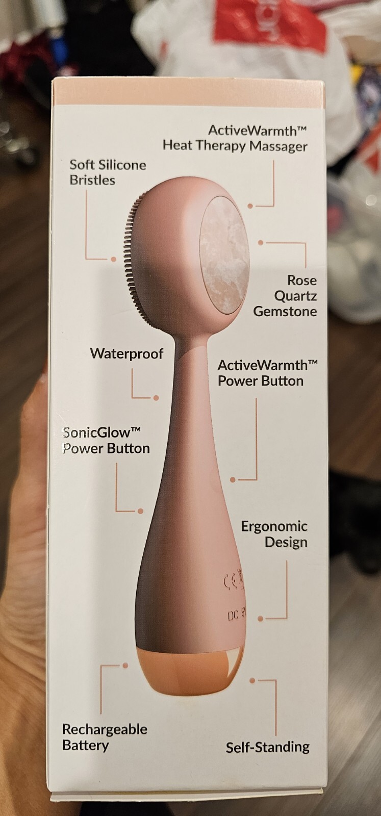 PMD CLEAN PRO SMART FACIAL CLEANSING DEVICE w/ActiveWarmth ROSE QUARTZ Blush