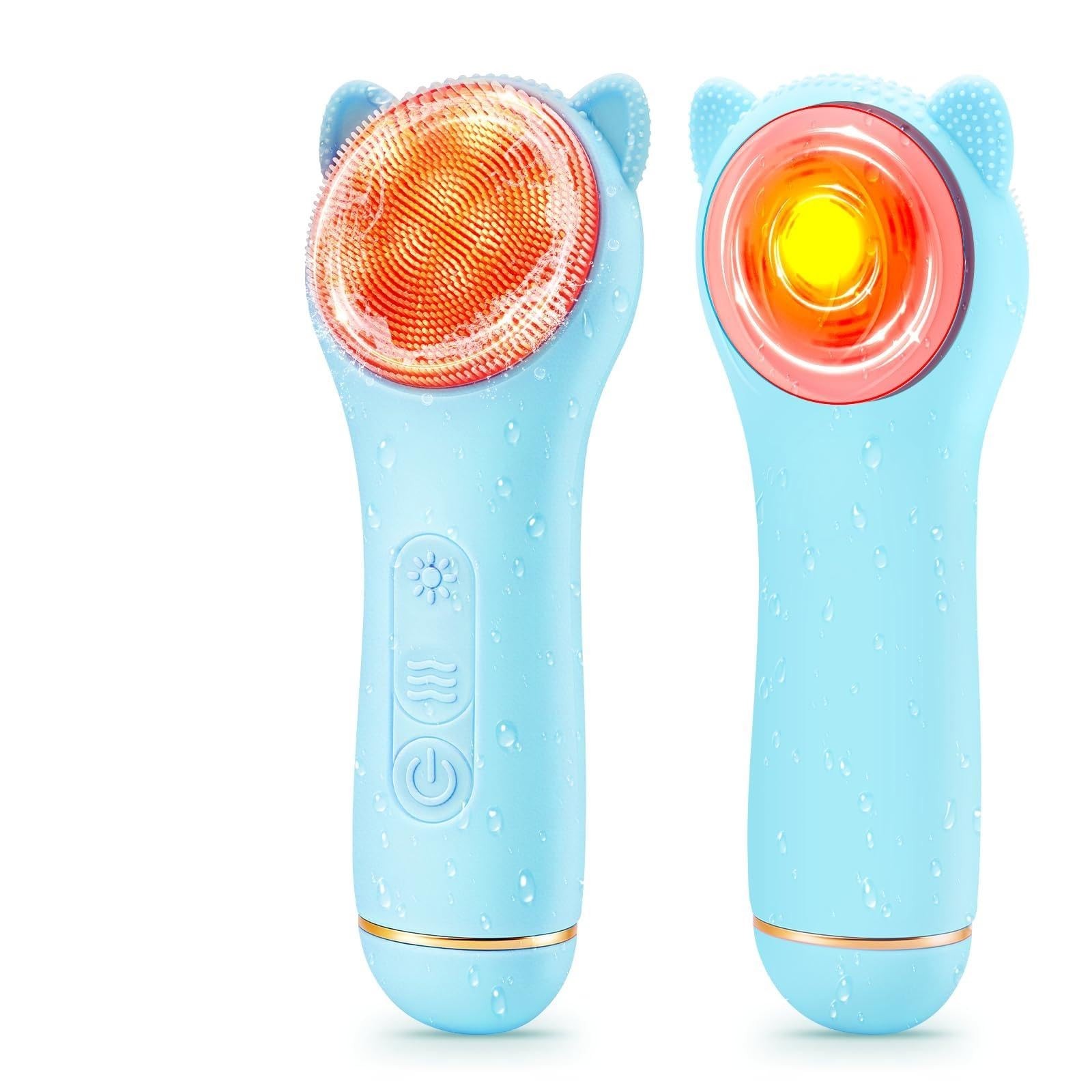 Rechargeable Silicone Face Scrubber Brush – Waterproof Exfoliator with LED Light