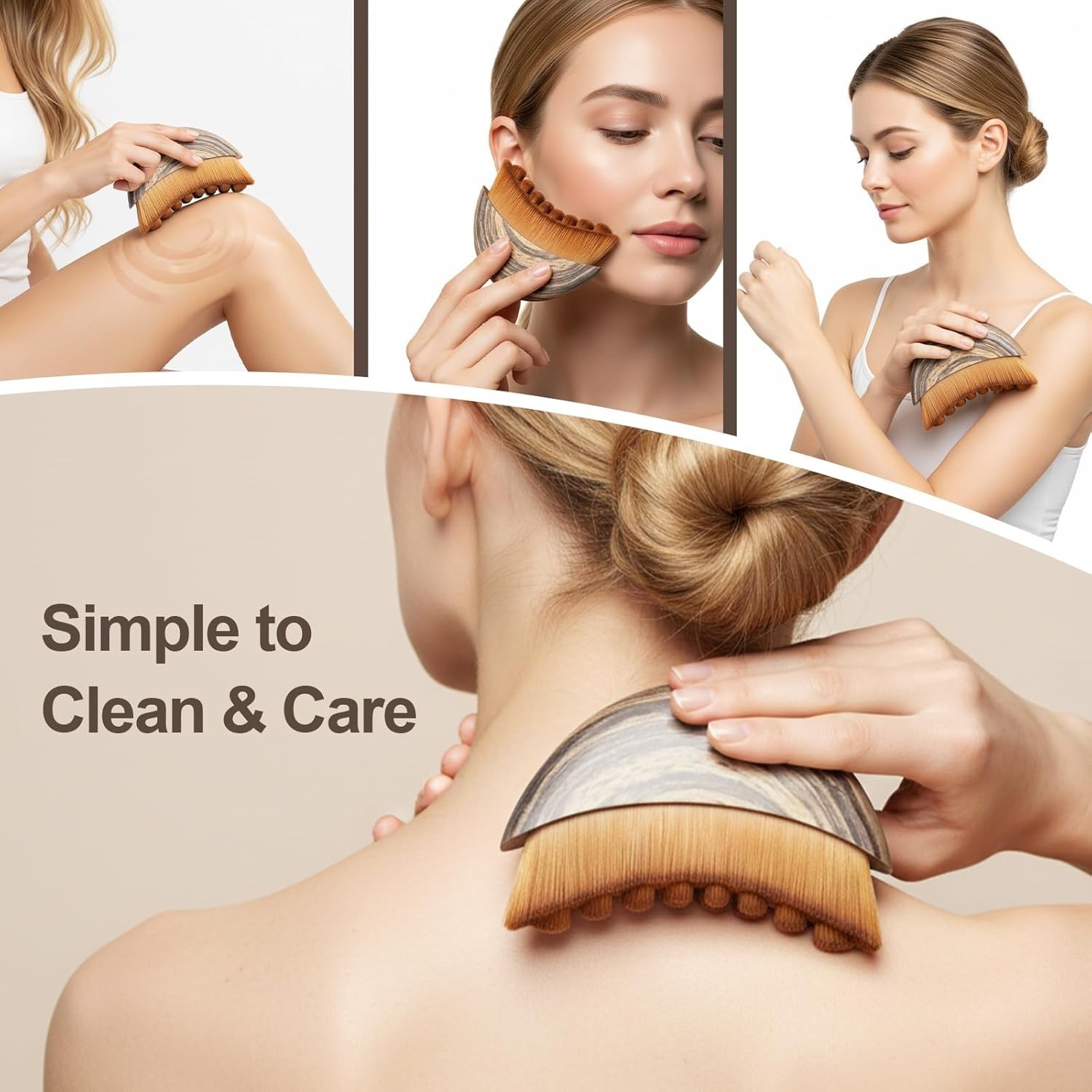 Lymphatic Contour Face Brush, Ergonomic Lymphatic Drainage Massager Facial Brush