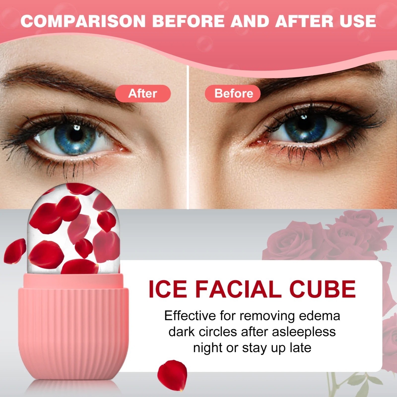Silicone Face Ice Roller Mold Reusable Facial Ice Cube Beauty Tool