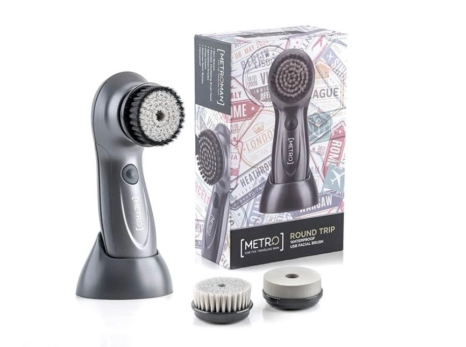 Metro Facial Cleansing Brush Exfoliator Scrubber 3 heads Bi-directional Rotation