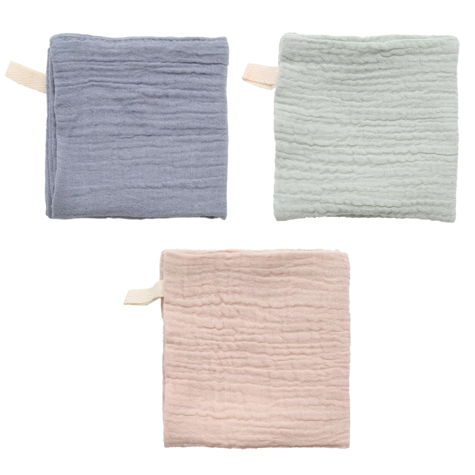 YUYUDEHM 3 Pack Muslin Face Wash Cloths, Reusable Makeup Remover Moranti