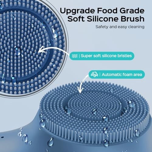 2-in-1 Silicone Facial Cleansing Brush – Electric Exfoliator with Vibration & Sp