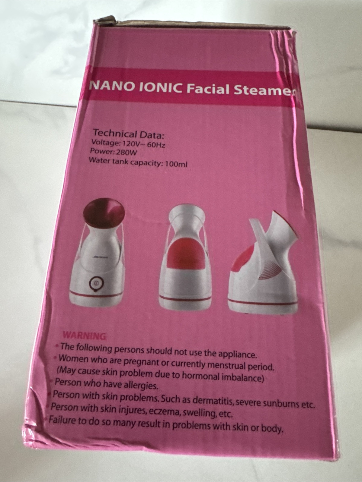 Amconsure NANO IONIC Facial Steamer Stainless Steel Deep Cleansing For Skin New