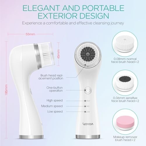 Electric Facial Cleansing Brush – Rechargeable Exfoliating Scrubber for Deep Cle