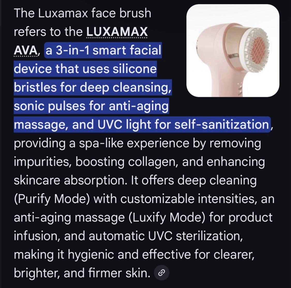 G🌷 RP $280 LUXMAX AVA 3in1 Facial Cleansing Massaging Rejuvenating Sonic Device