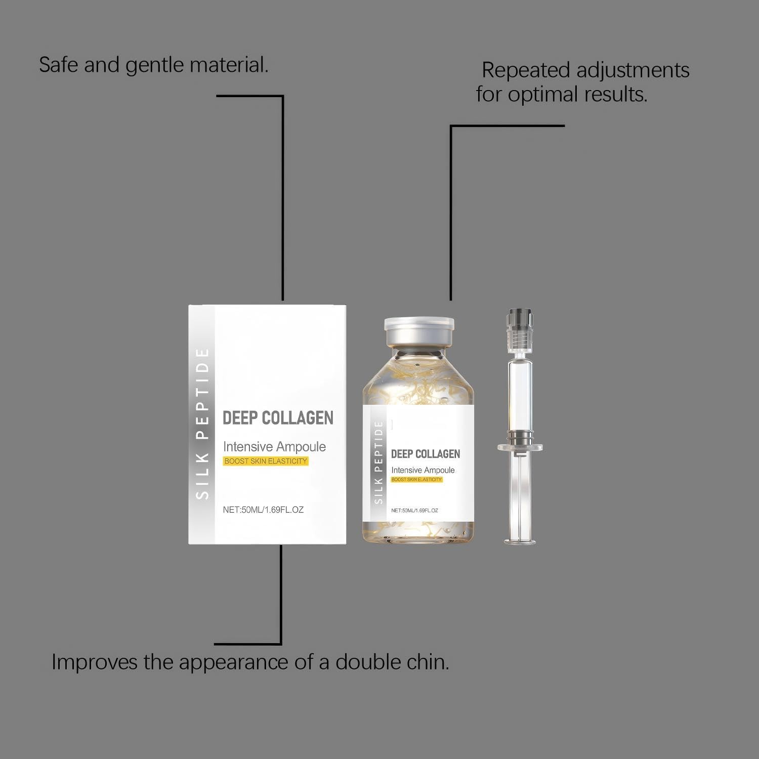 Deep Collagen Lifting Ampoule, Korean Silk Peptide 1.7 Fl Oz (Pack of 2)