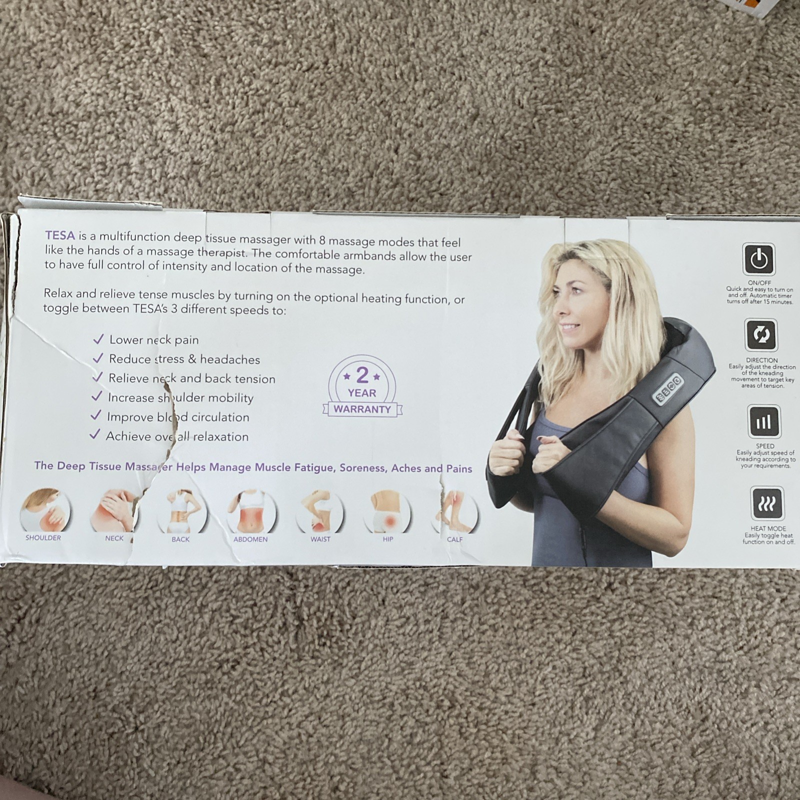 Spa Sciences Test 3D Kneeding Shiatsu Wrap Massager