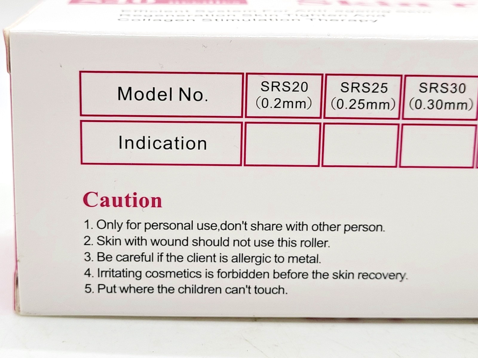 SRS 540 0.50mm Microneedle Derma Roller Skin Therapy Skin Roller System SRS50