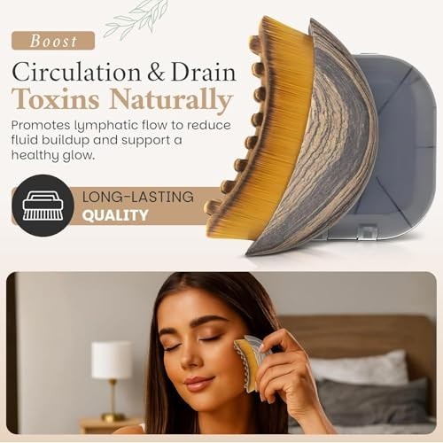 2 PCS Facial Lymphatic Contour Brush Set – Face Sculpting Tool & Jawline Massage