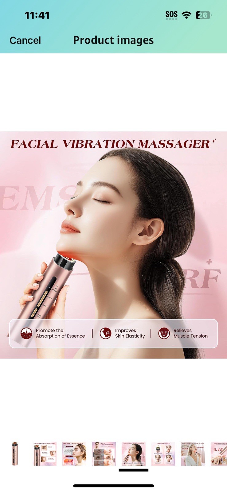 Inteo Microcurrent Facial Device Red Light Therapy Face Neck 3 Modes