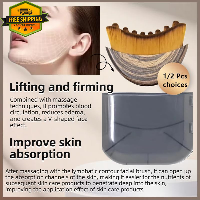Lymphatic Contour Face Brush Anti Puffiness Sculpting Lift Glow Massage Tool