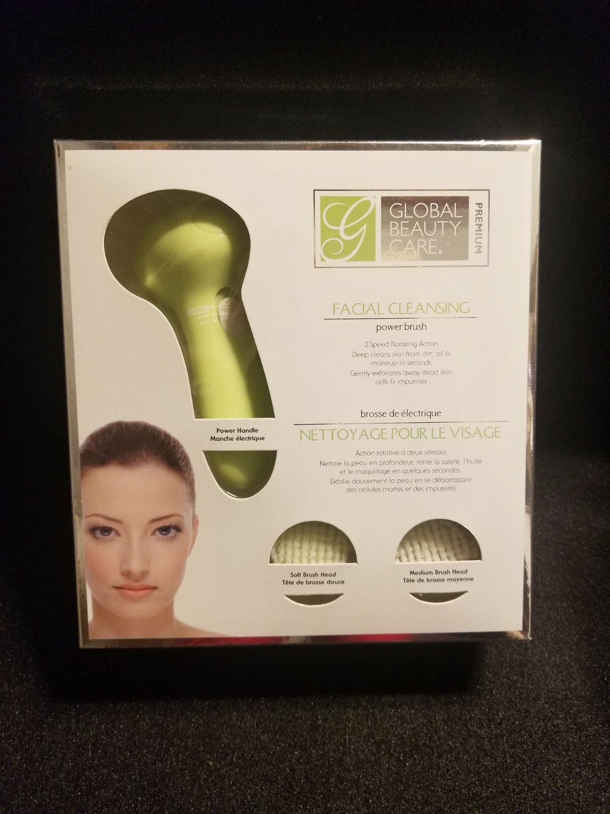 NIB Global Beauty Care Facial Cleansing 2 Speed Power Brush
