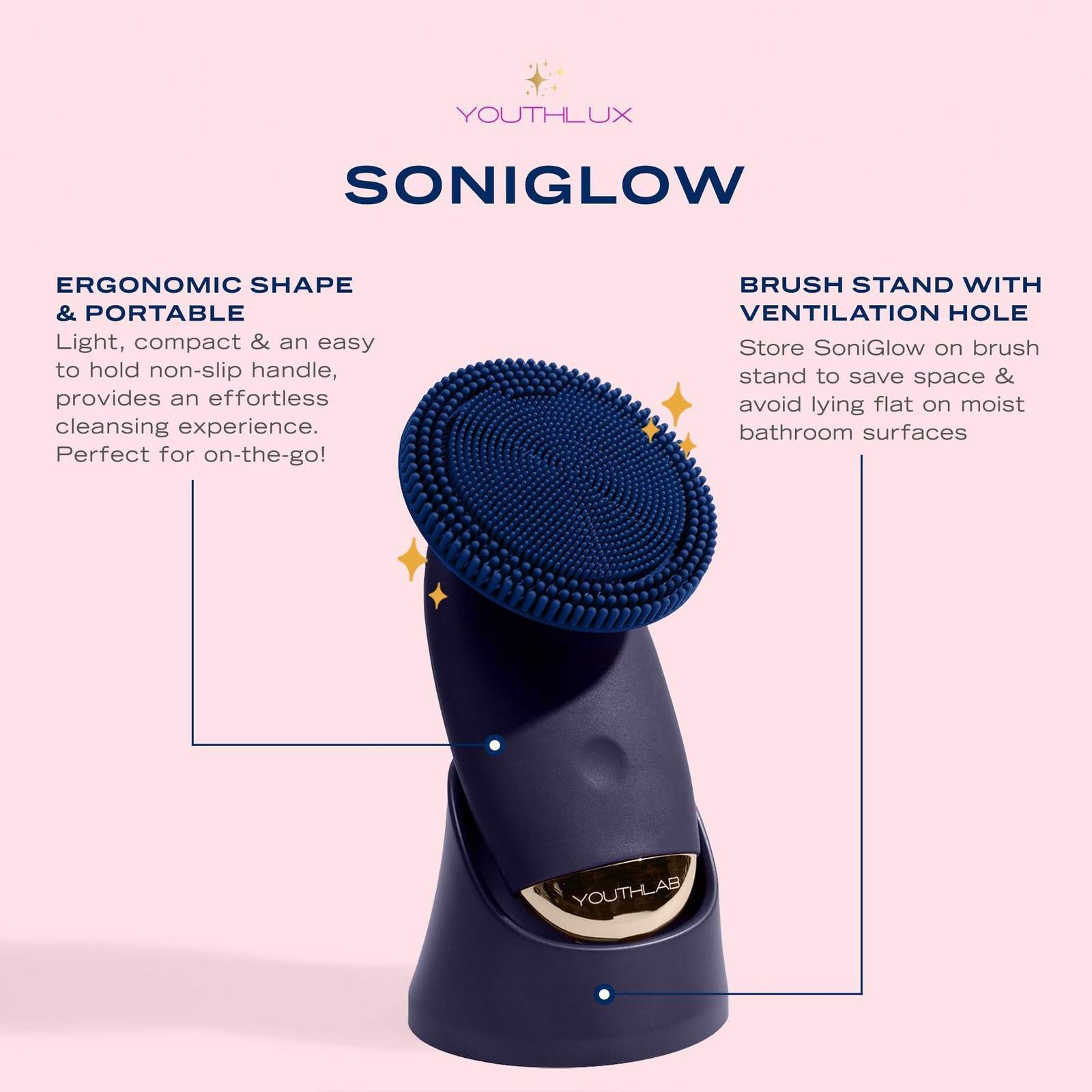 SoniGlow Silicone Scrubber/Cleansing Brush – Vibrating Skincare Scrubber Tool…