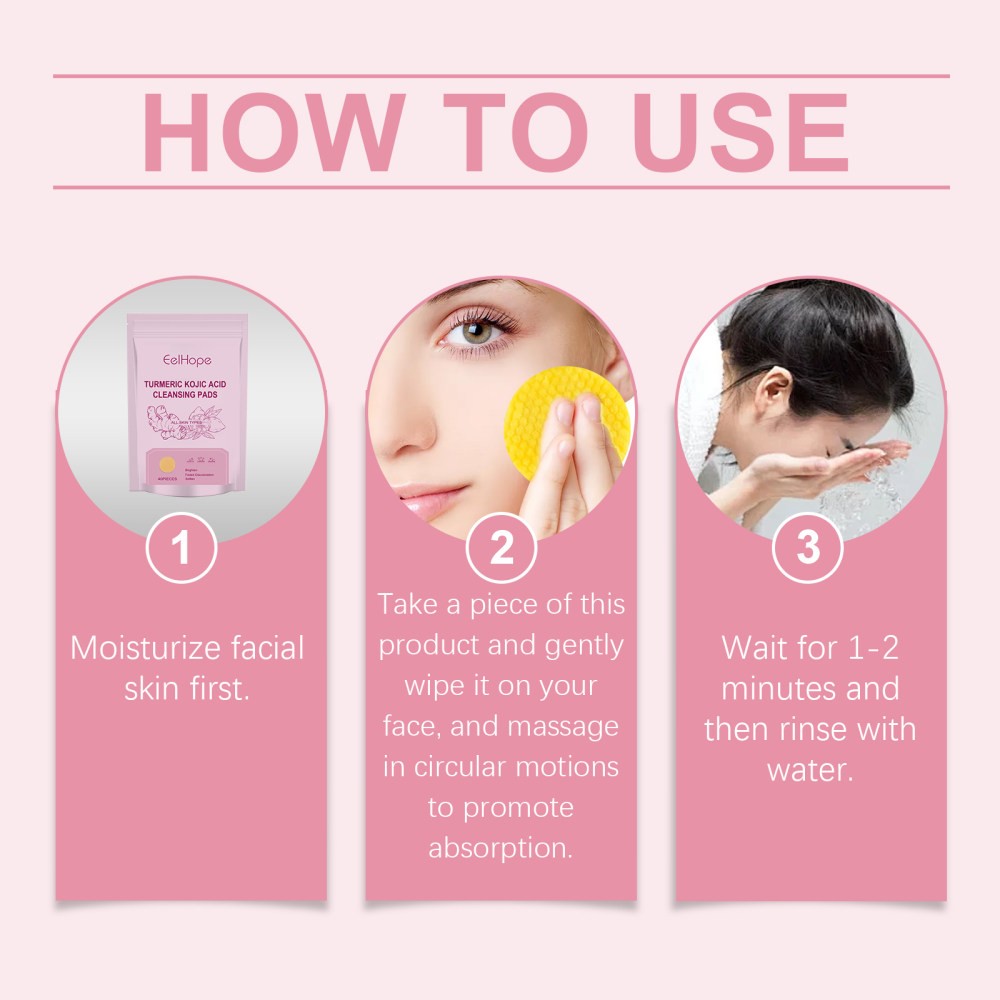 turmeric kojic acid mild cleansing pad for facial repair skin deep