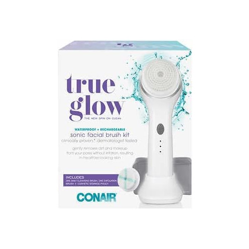 Conair True Glow Sonic Facial Brush – Waterproof & Rechargeable