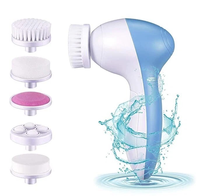 Ubbetter 5 in 1 facial Cleansing Brush Grey and Blue NEW