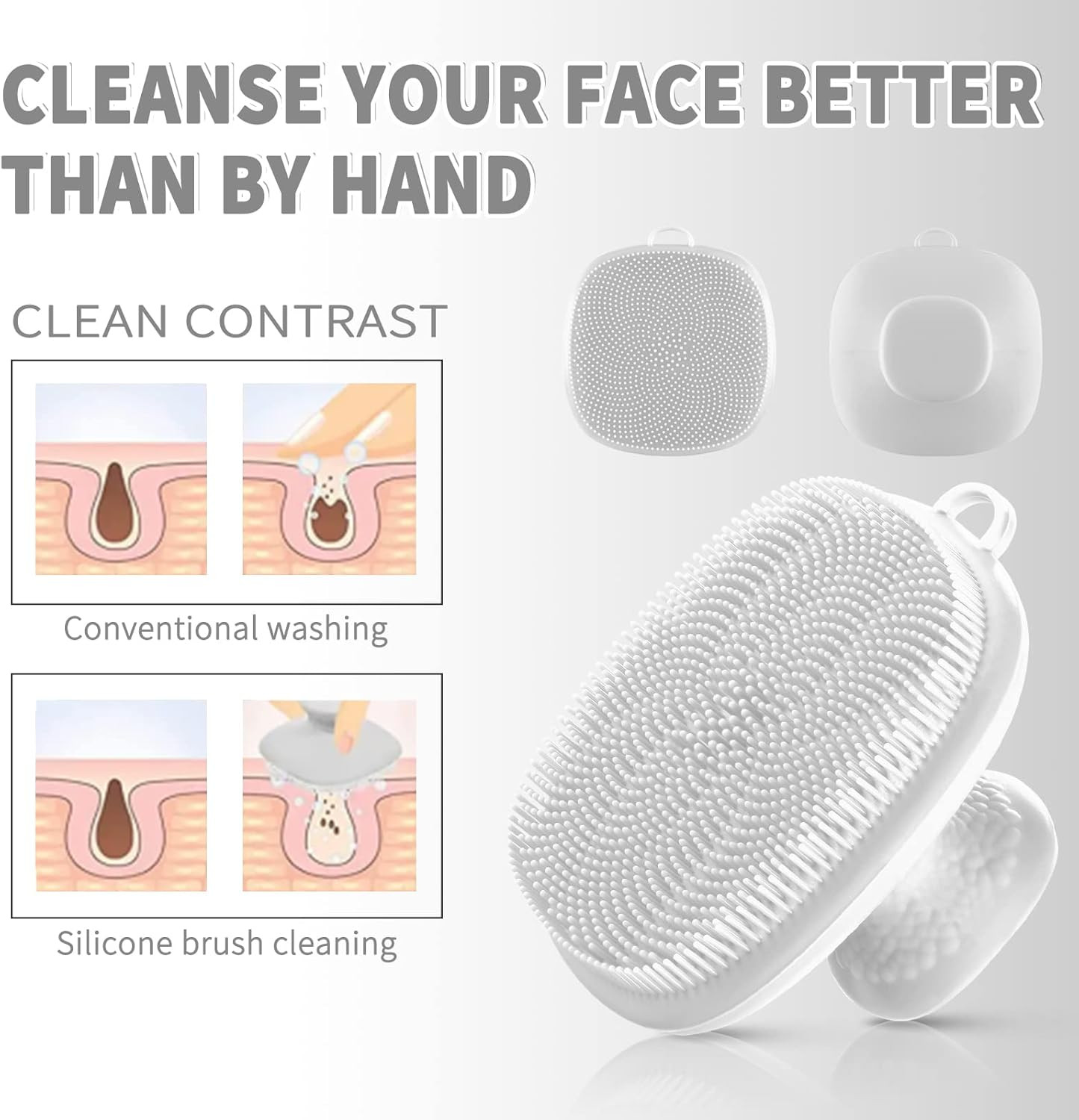 Silicone Face Scrubber for Men Facial Cleansing Brush Silicone Face Wash Brush M