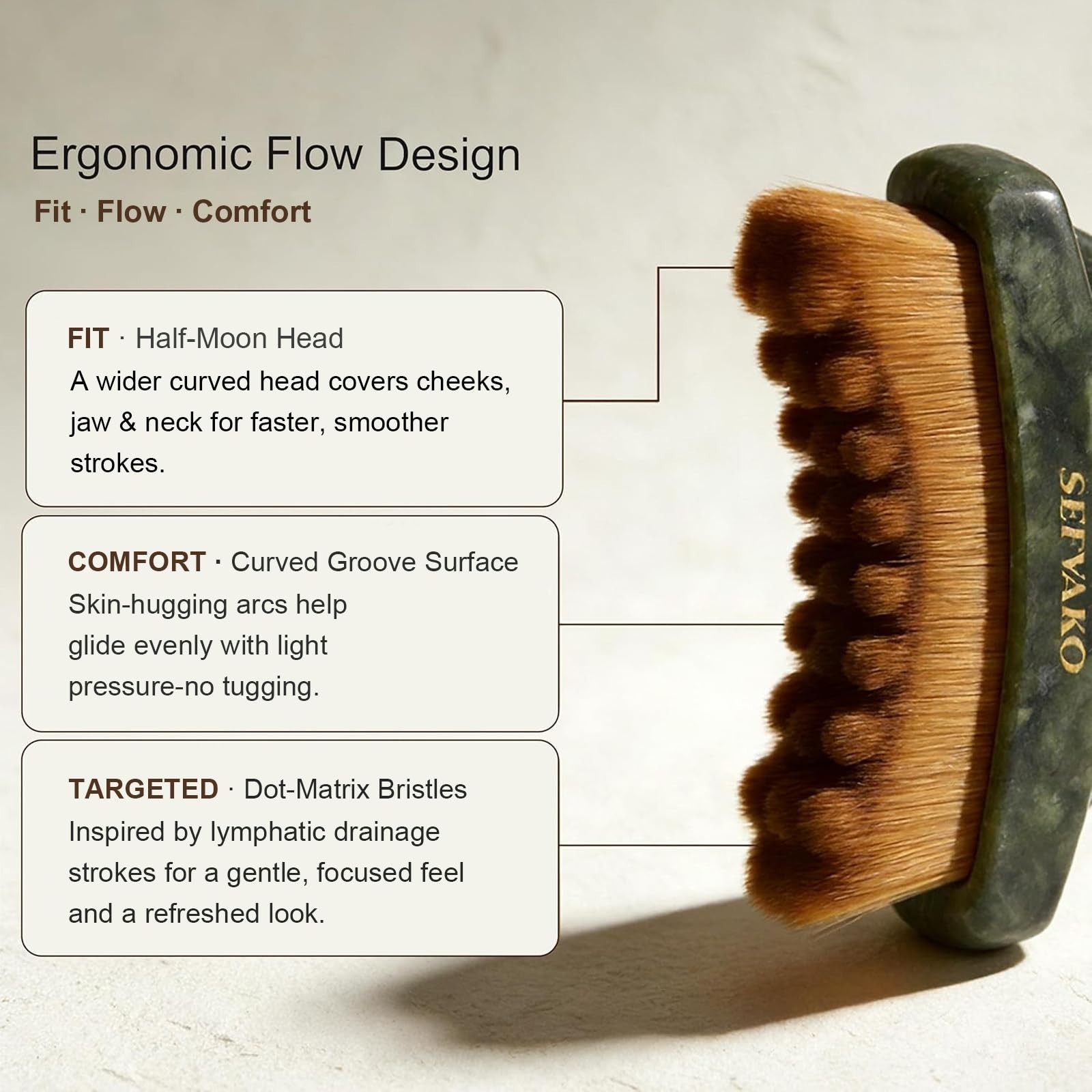 Dual-Ended Lymphatic Face Brush & Jade Gua Sha Tool – Ultra-Soft Bristles for Dr