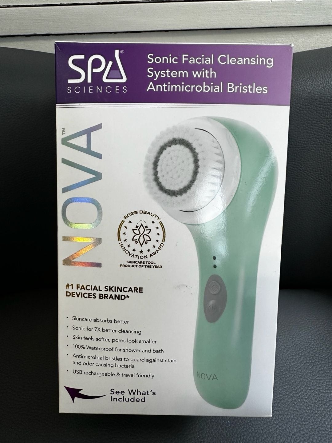 NEW Spa Sciences NOVA Sonic Facial Cleansing System – Mint Green