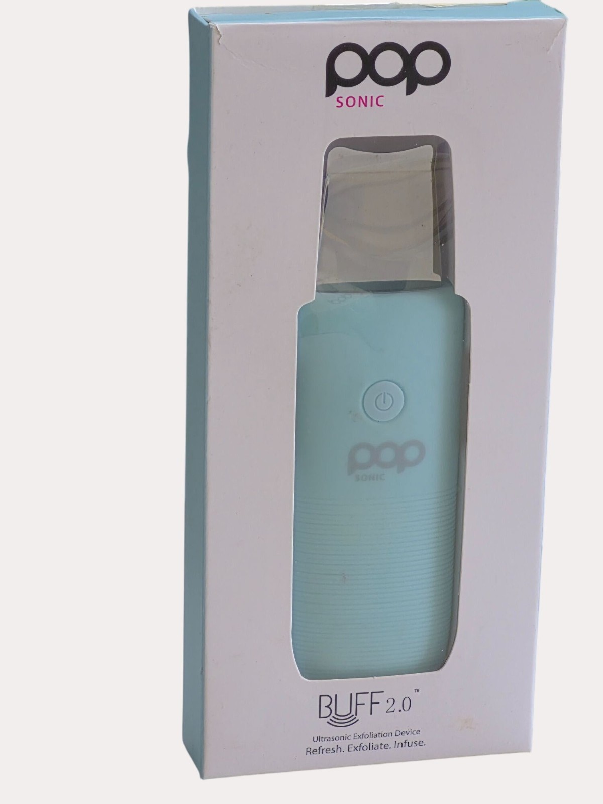 Pop Sonic Buff 2.0 Ultrasonic Exfoliation Device Refresh Exfoliate & Infuse Co