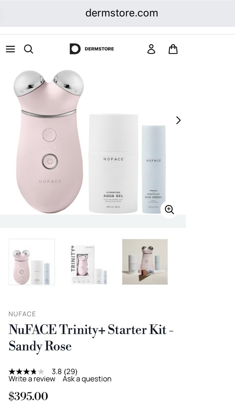 NuFACE Trinity+ Facial Toning Firming Lifting Device Kit w Super Peptide Booster