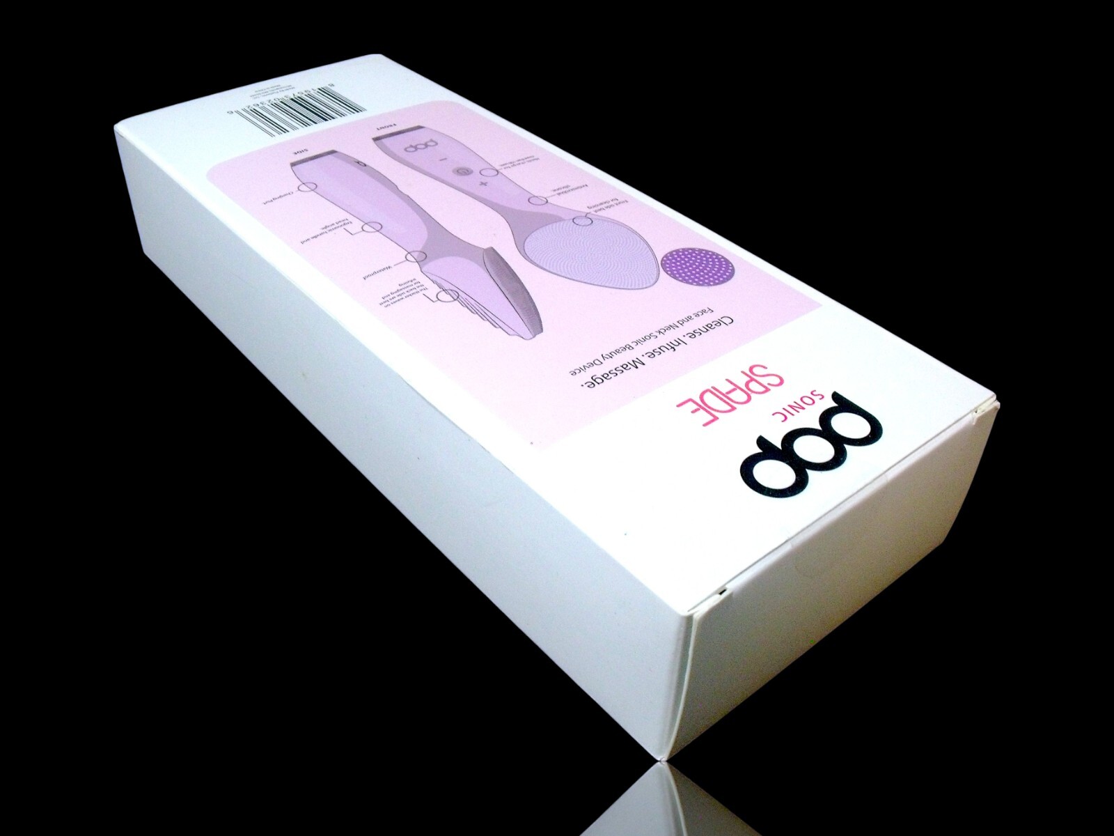 Pop Sonic Spade Face & Neck Sonic Beauty Device Cleanse Infuse Massage Brand New