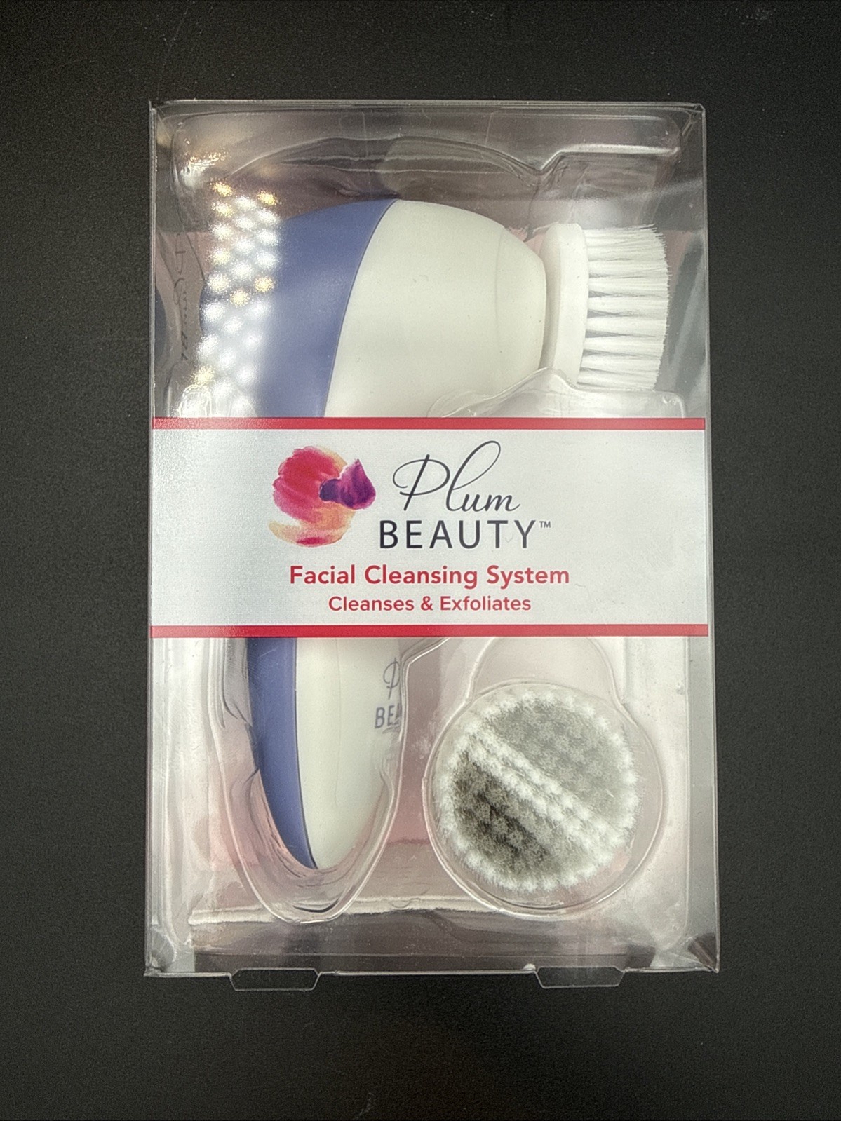 New Plum Beauty Facial Cleansing System 2 Brush Heads NEW