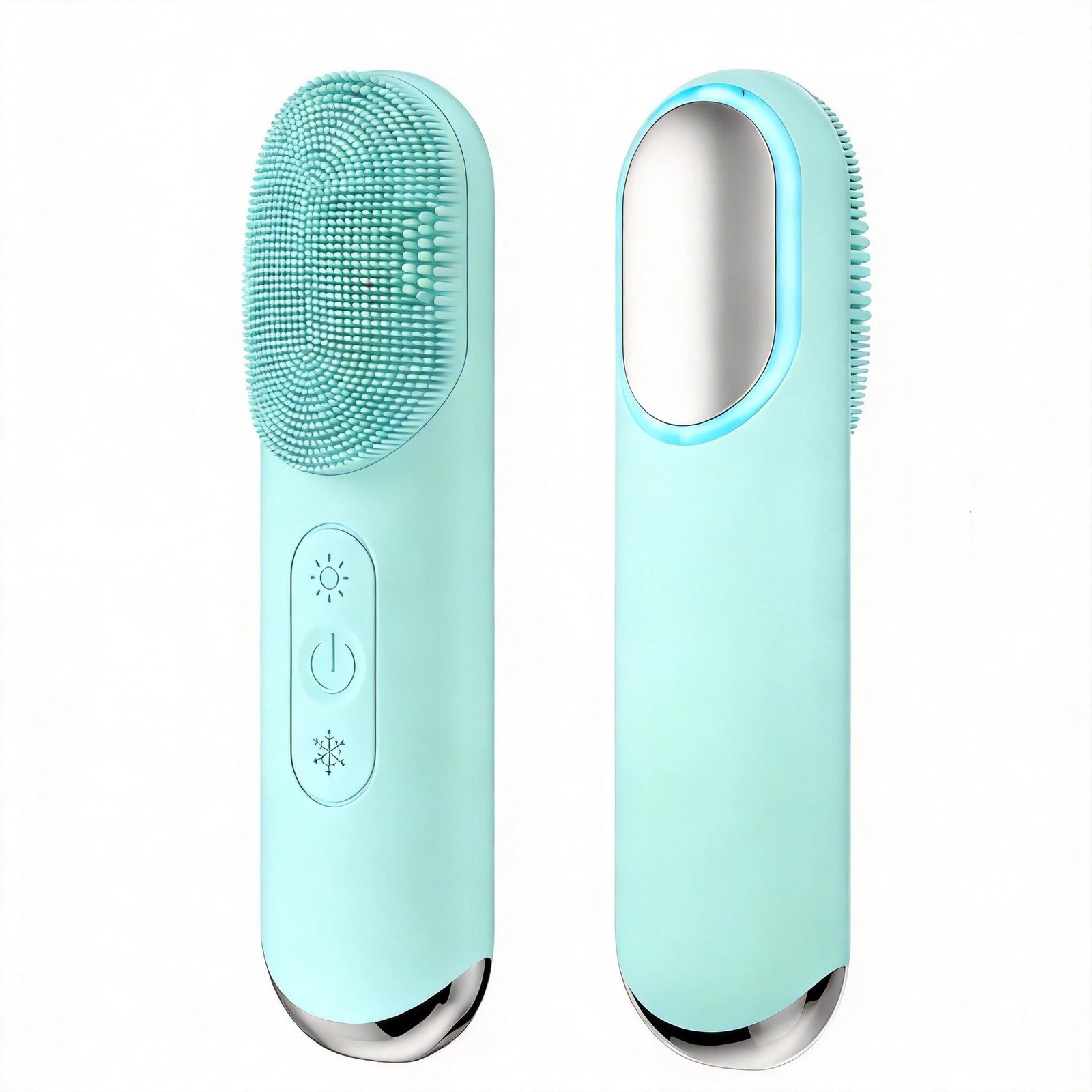 Silicone Cleansing Brush, Portable Scrubber with Hot Cold Vibration, 3 Modes,…