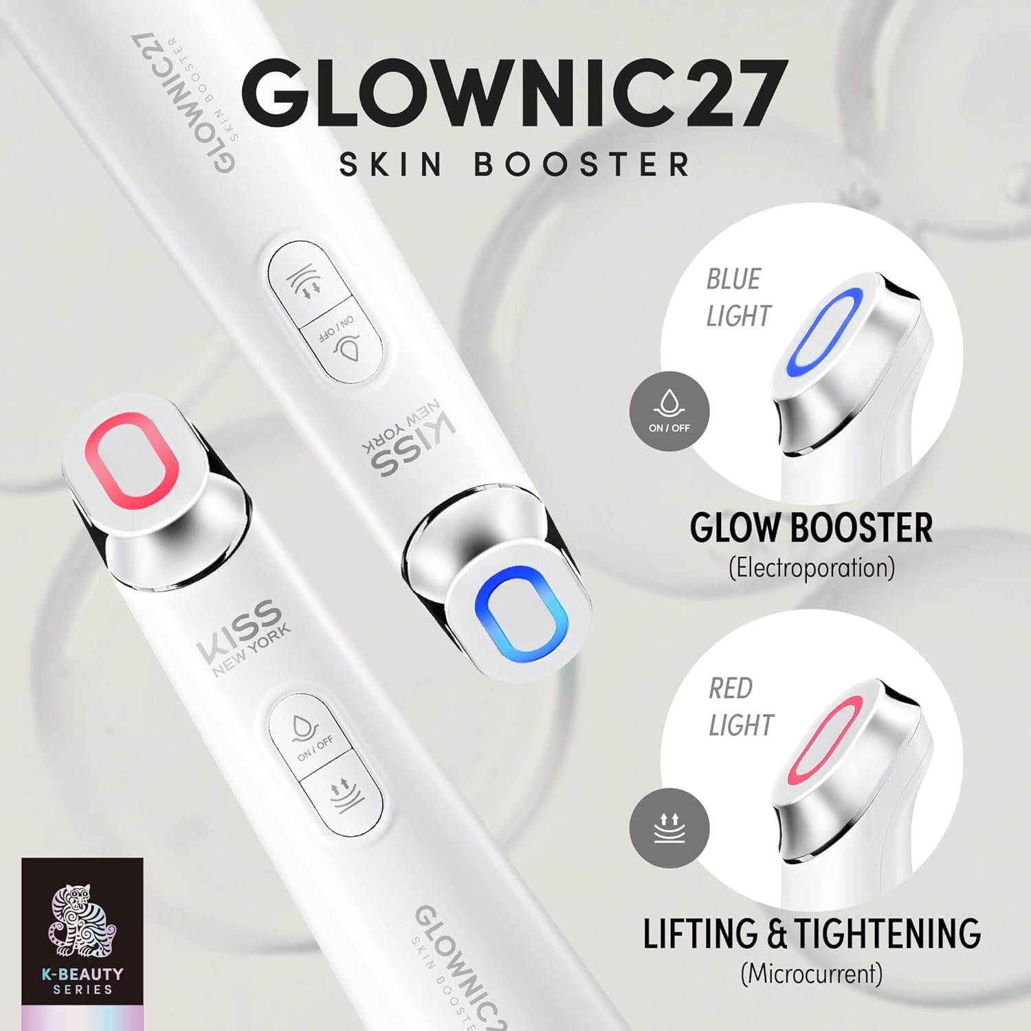 KISS NEW YORK GLOWNIC27 Facial Beauty Device Microcurrent