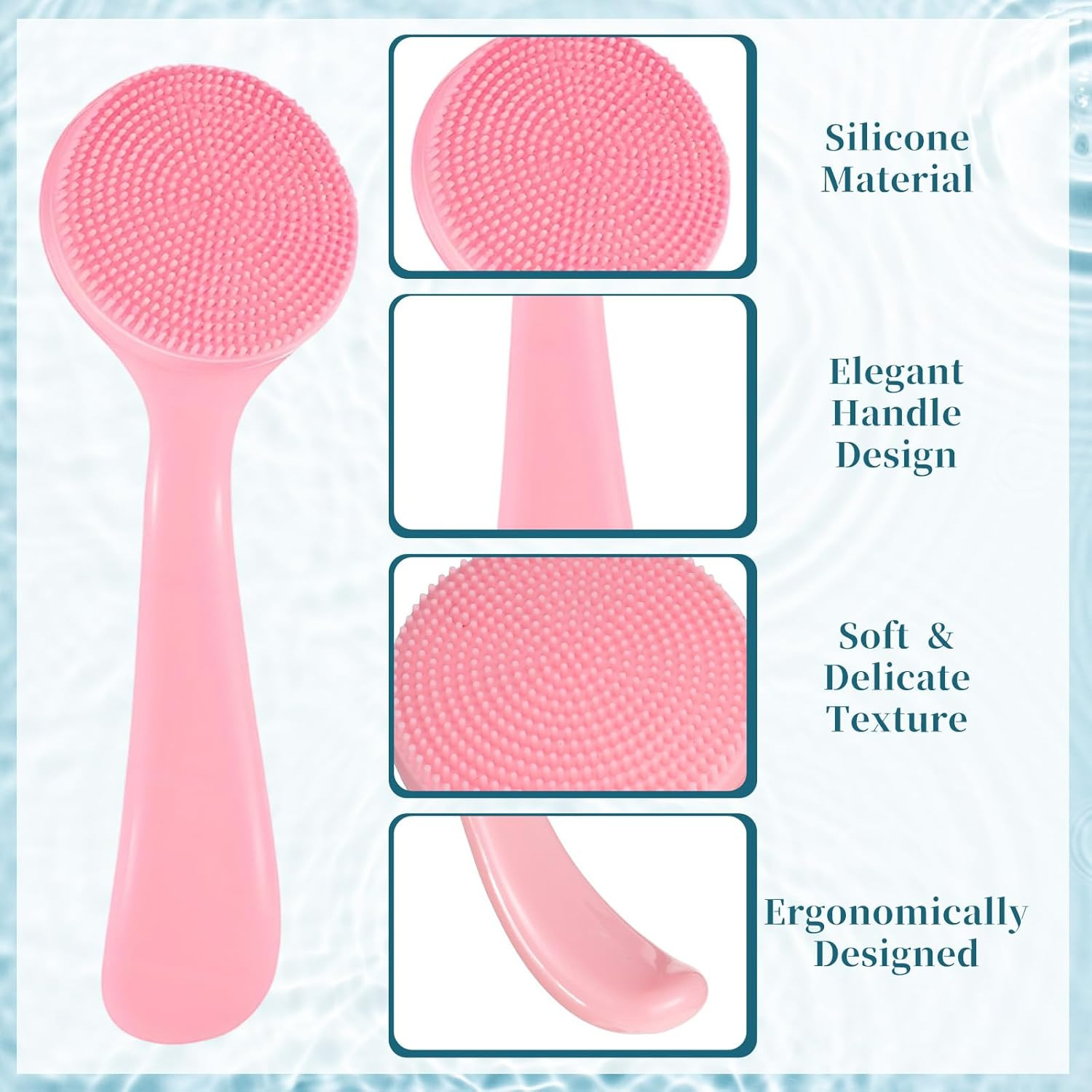4 Pack Silicone Facial Cleansing Brush Manual Faces Scrub Brushes 2 in 1 Silicon