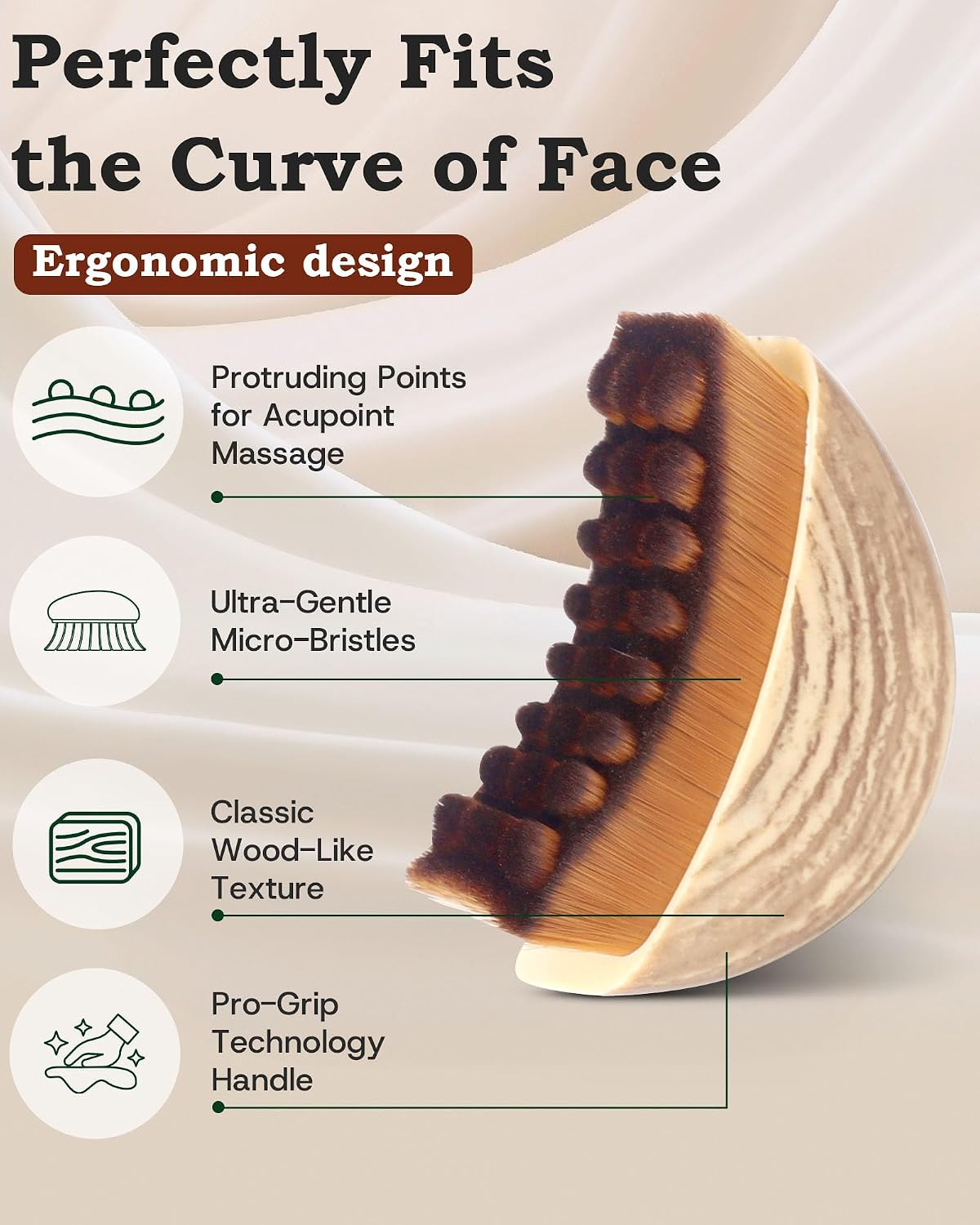 Lymphatic Contour Face Brush, Lymphatic Drainage Massager with Ergonomic Desi…