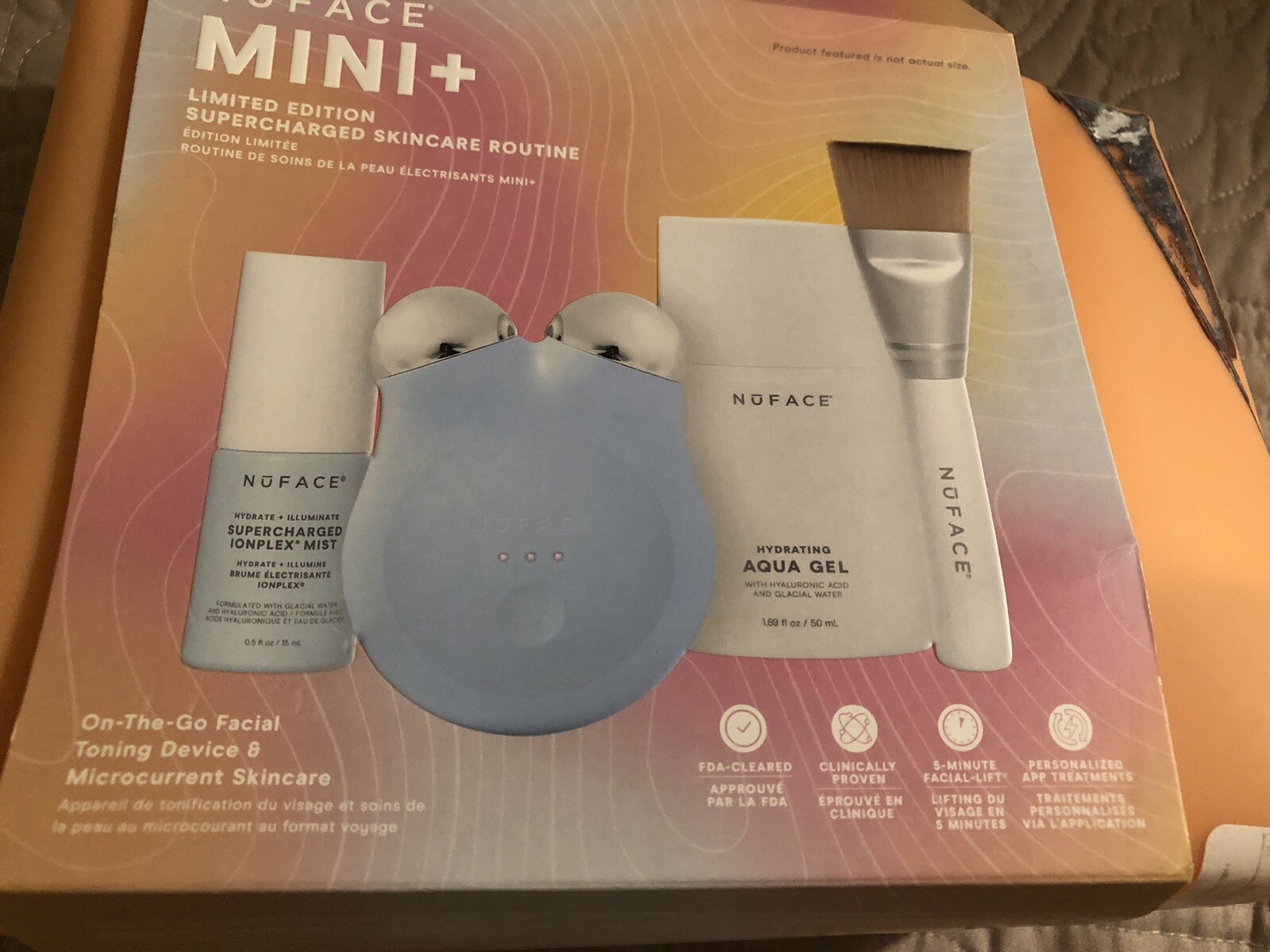 NuFace Mini+ (Limited Ed)Set With Travel Pouch Supercharged Skin Care Routine