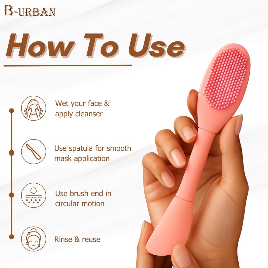 B-URBAN 2-in-1 Silicone Face Brush Set – Dual-Sided, Travel-Friendly, 2 Pack