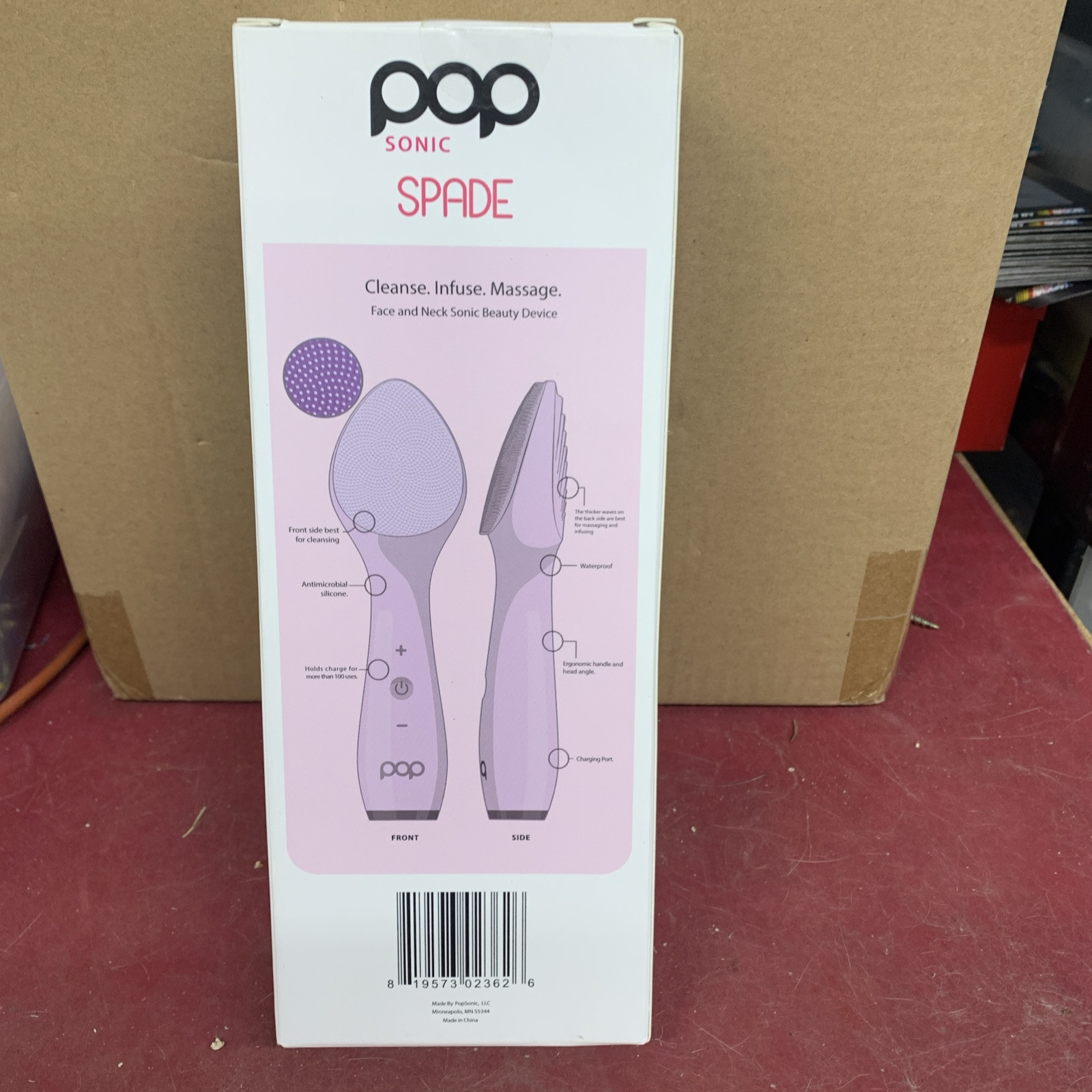NEW POP SONIC SPADE FACE AND NECK BEAUTY DEVICE CLEANSE. INFUSE. MASSAGE SEALED