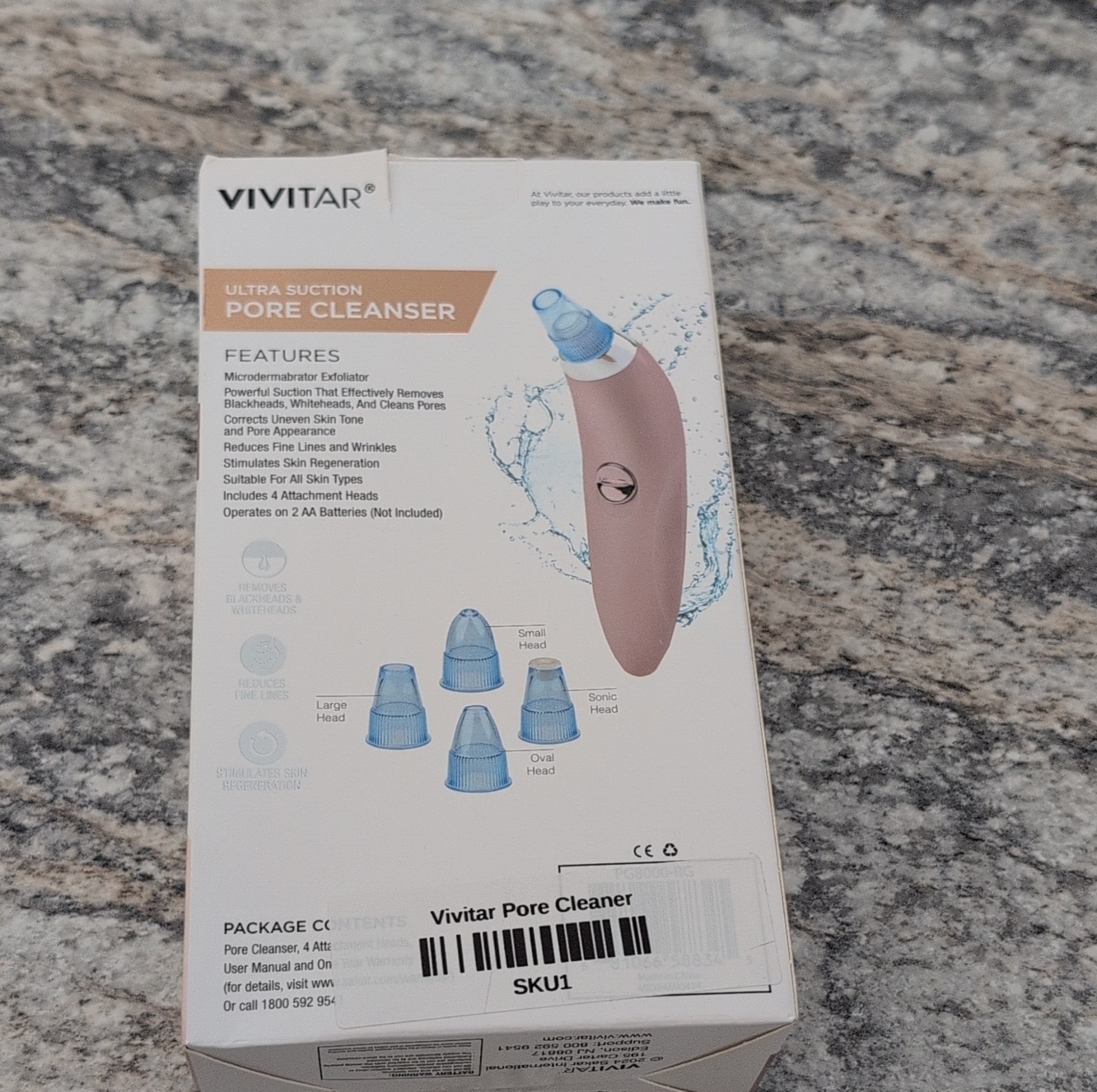 Vivitar Ultra Suction Pore Cleanser Metallic Pink for All Skin Types, Blackheads