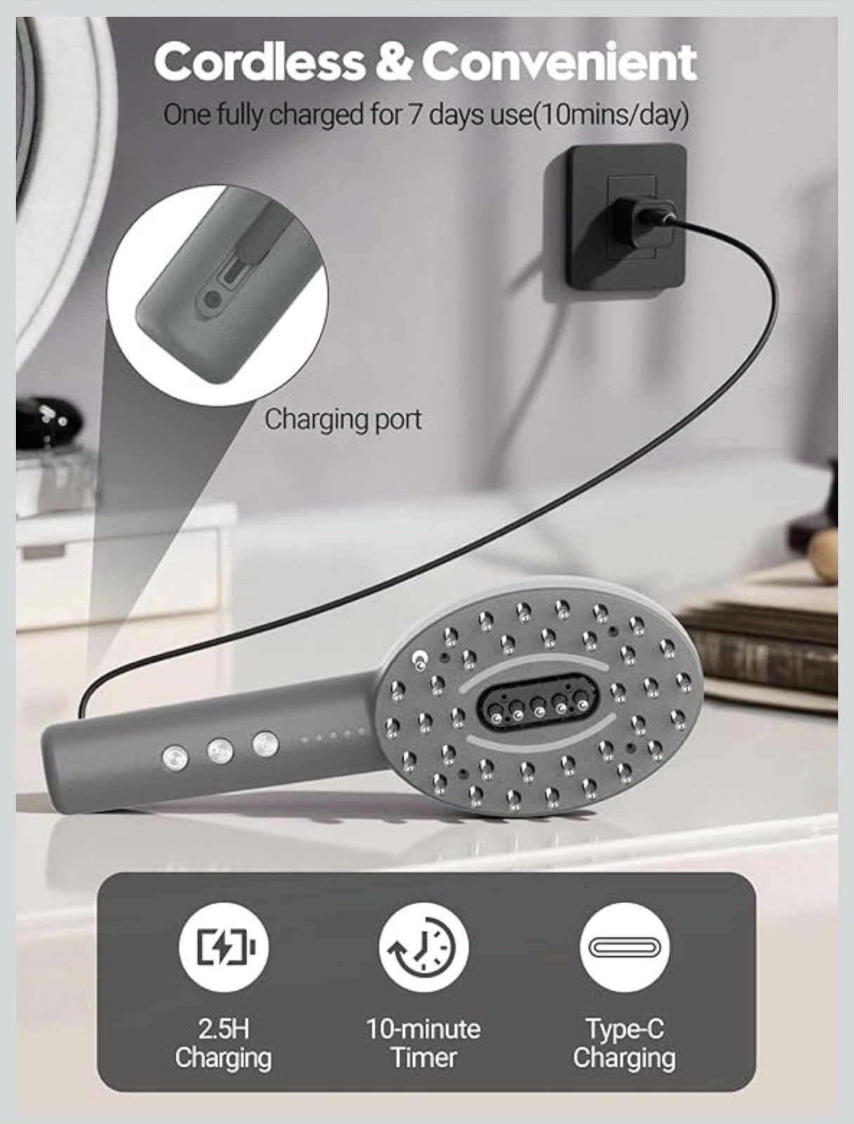 3-in-1 Electric Scalp Massager Brush, Vibrating Scalp Massager Comb..