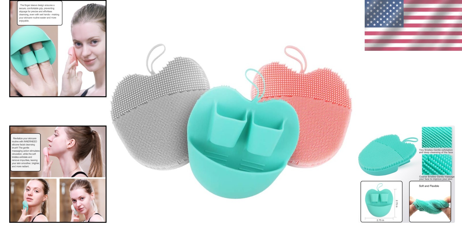 Luxurious Silicone Facial Scrubber Set for All Skin Types – Blackhead Buster