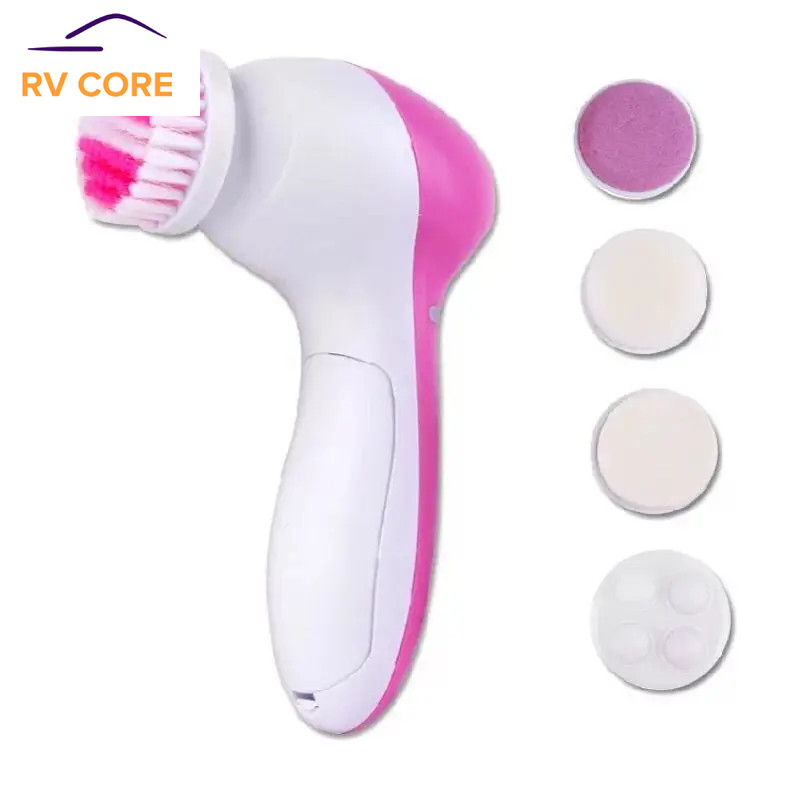 Electric 5-in-1 Facial Cleansing Brush – Skin Care Massager & Blackhead Remover